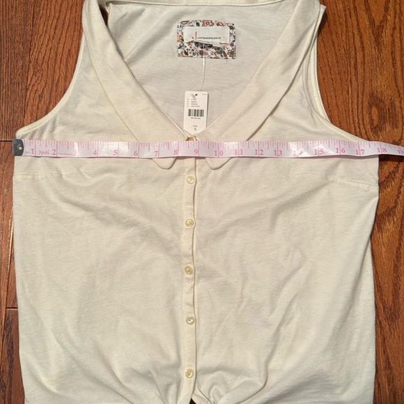NWT Anthropologie button down and front tie top size small, ivory - Picture 5 of 8